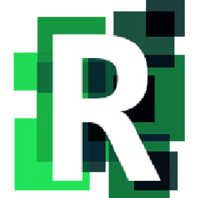 A glittering, brightly colored logo